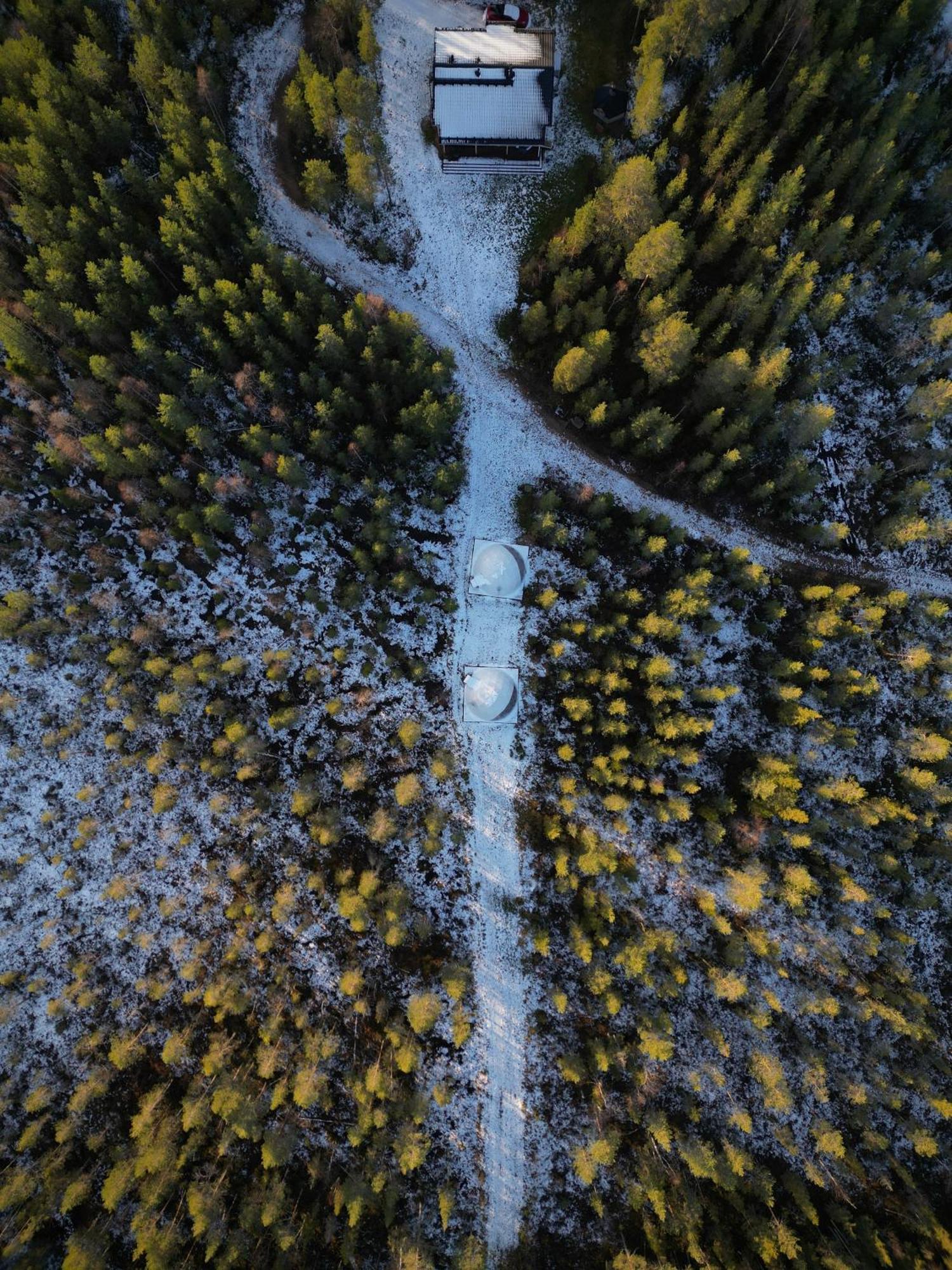 Aurora Igloo Fireplace-Heated Tents In A Secret Forest With Private Jacuzzi And Shared Sauna Bathroom And Dog Friendly روفانييمي المظهر الخارجي الصورة
